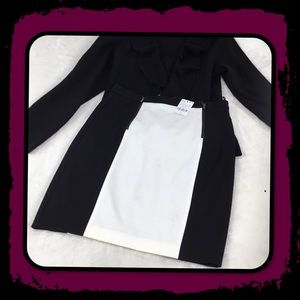 NWT MNG SKIRT  BLACK AND WHITE WITH ZIPPERS S